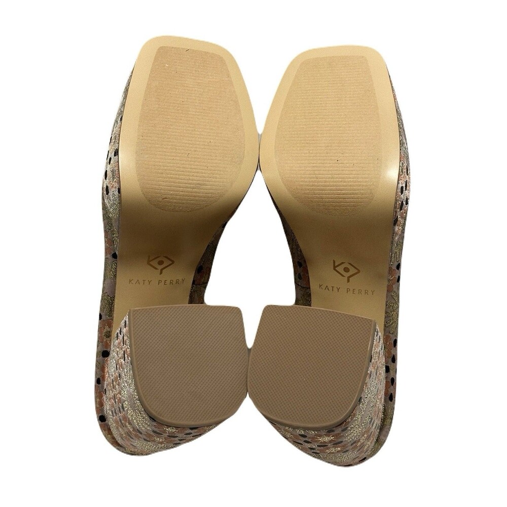 NEW Katy Perry Uplift Womens Size 6 Butterscotch & Gold Floral Platform Pump - Picture 8 of 9